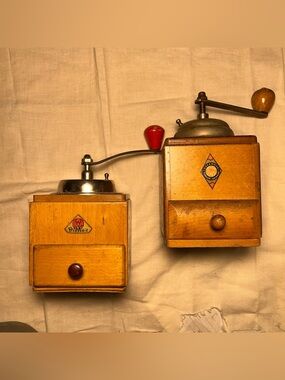 TWO VINTAGE COFFEE GRINDERS, GERMANY